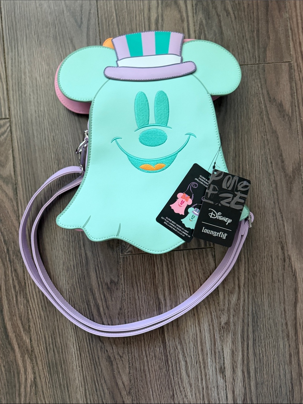Loungefly Mint & Pastel Ghost Mickey Crossbody Bag